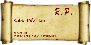 Rabb Péter névjegykártya